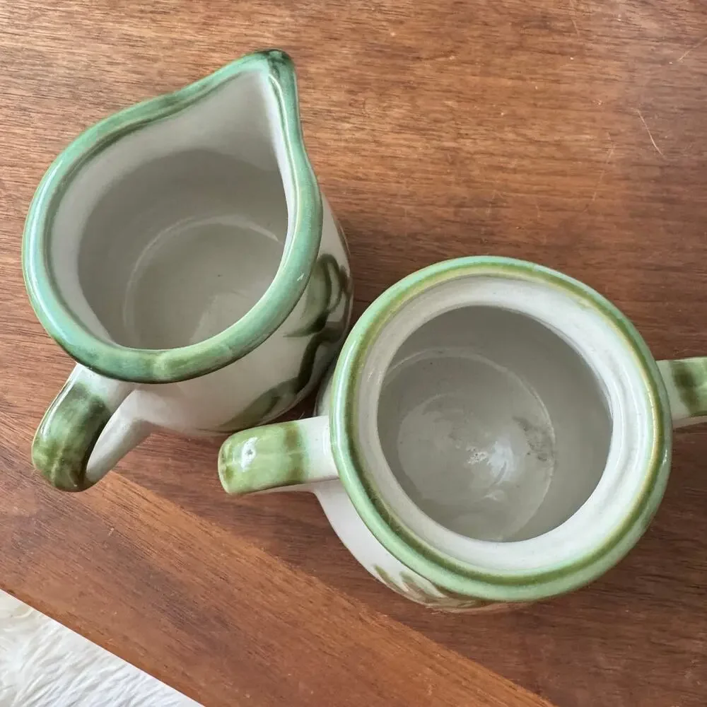 VNTG John B Taylor Louisville Stoneware Creamer & Covered Sugar Bowl Set